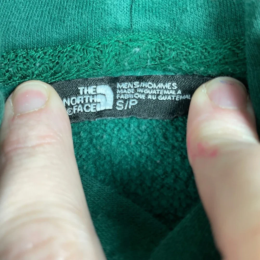 The North Face Hoodie Mens Small Green Never Stop Exploring Box Pullover Fleece